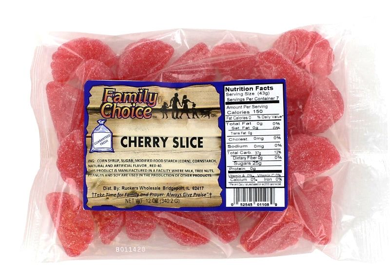 Family Choice 1108 Candy, Cherry Flavor, 14 oz