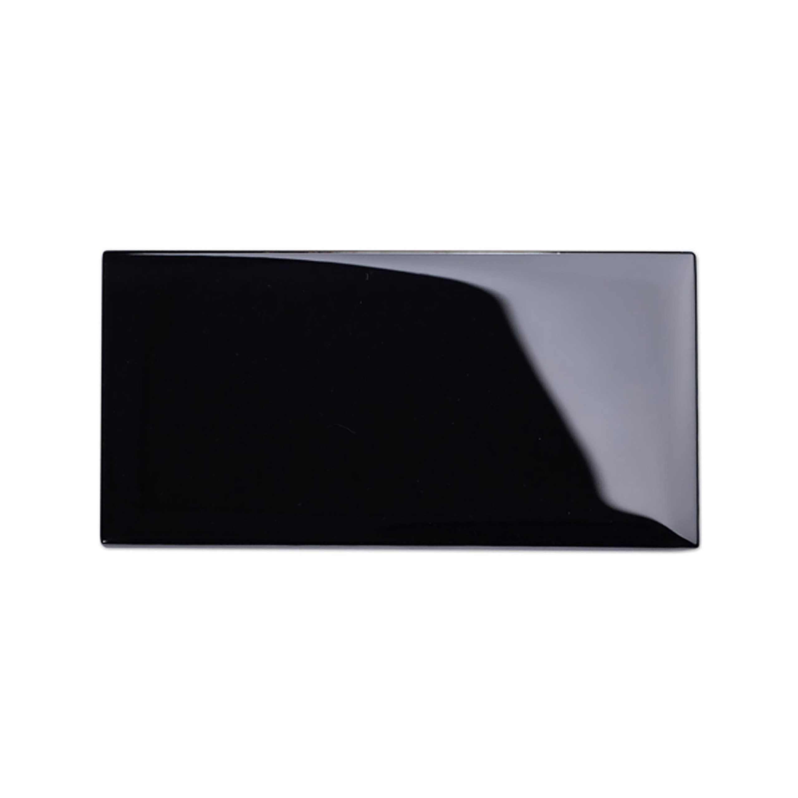 Giorbello (Sample) 3x6 Glass Subway Tiles Black 3-in x 6-in Glossy Glass Brick Subway Wall Tile