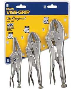 Irwin 323S Locking Pliers Set, 3-Piece, Alloy Steel, Silver