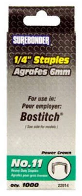 Staples Number 11 Heavy Duty 1/4 Inch Length 1000 Count