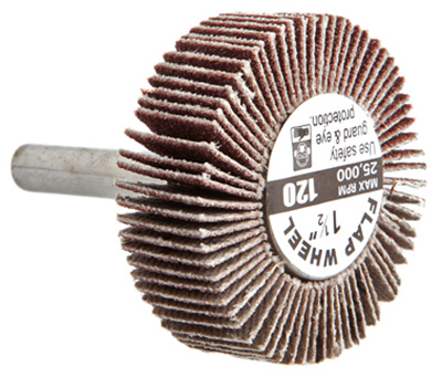 1-1/2 In. X 1/4 In. 120 Grit Aluminum Oxide Mounted Flap Sanding Wheel