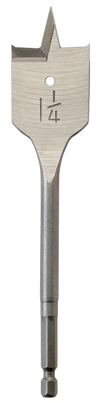 Wood Spade Drill Bit, 1 And 1 Quarter Inch Diameter By 6 Inch Length