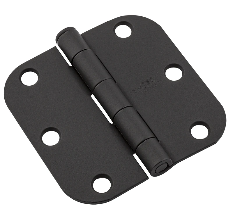 Steel Hinge, Heavy Gauge, Black, 5/8 In. Round Corner, 3 In.