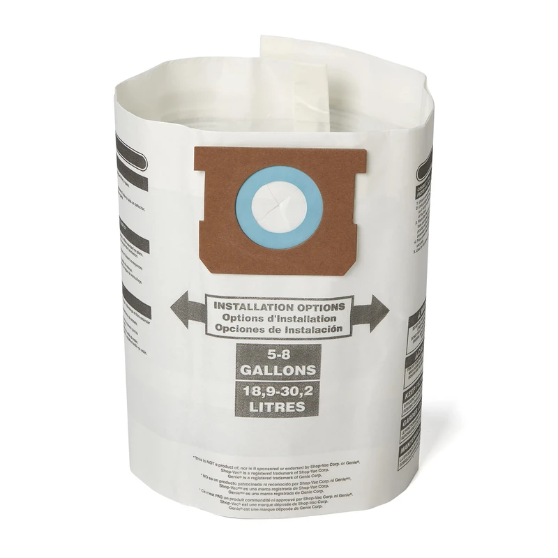 1 In. L X 10 In. W Wet/dry Vac Filter Bag 5-8 Gallon 3 Pack