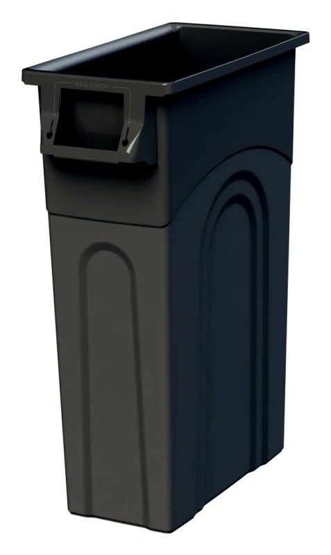 Slim Line High Boy Indoor Garbage Can, Black, 23 Gallon Capacity