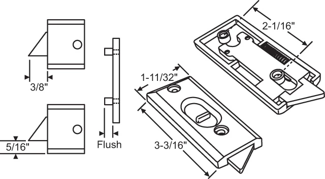 White Tilit Latch Set L/r