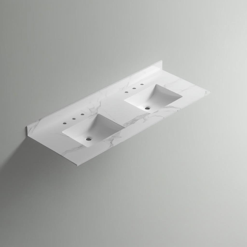 Home Decorators Collection 73-inch Double Sink Vanity Top in Calacatta White