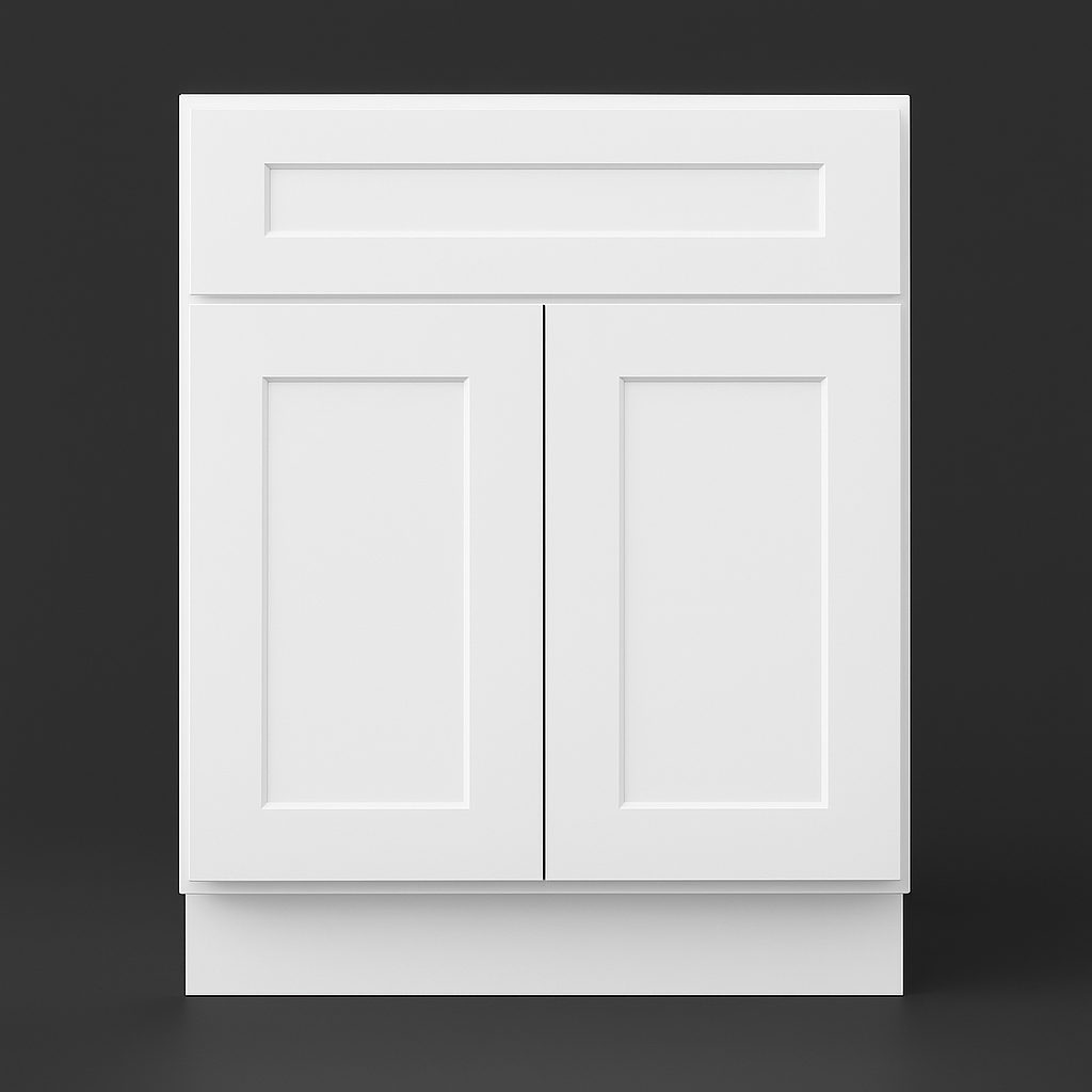 Design House Brookings Solid Wood Shaker Base Kitchen Cabinet, White Finish