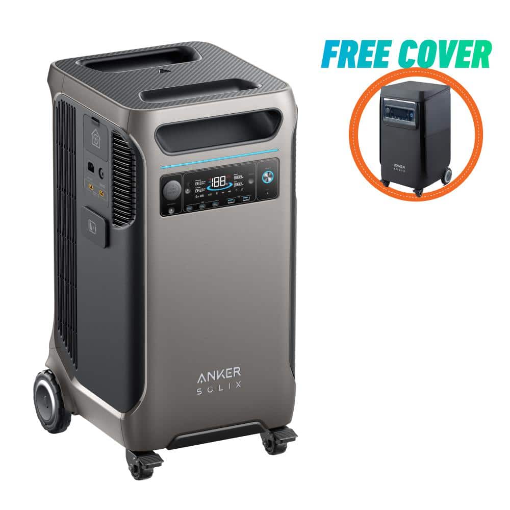 Anker 6000W/9000W Peak SOLIX F3800 Push Button Start All-in-one Power Station Battery Generator for Home Emergency Backup, RV