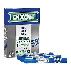 Dixon Ticonderoga 52100 Lumber Crayon, Blue, 1/2 in Dia, 4-1/2 in L