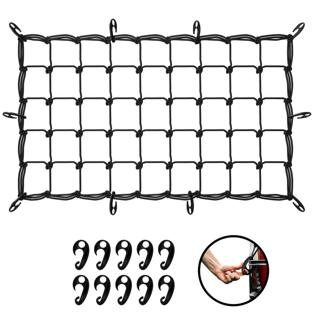Mockins 20 in. x 36 in. Heavy-Duty Bungee Cargo Net - Stretches to 42 in. x 74 in.