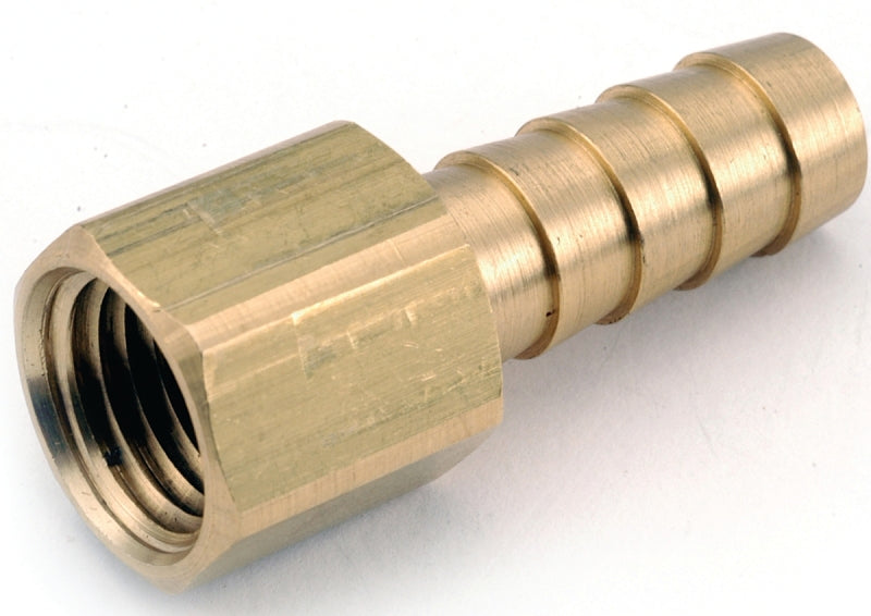 Anderson Metals 129F Series 757002-0404 Hose Adapter, 1/4 in, Barb, 1/4 in, FPT, Brass