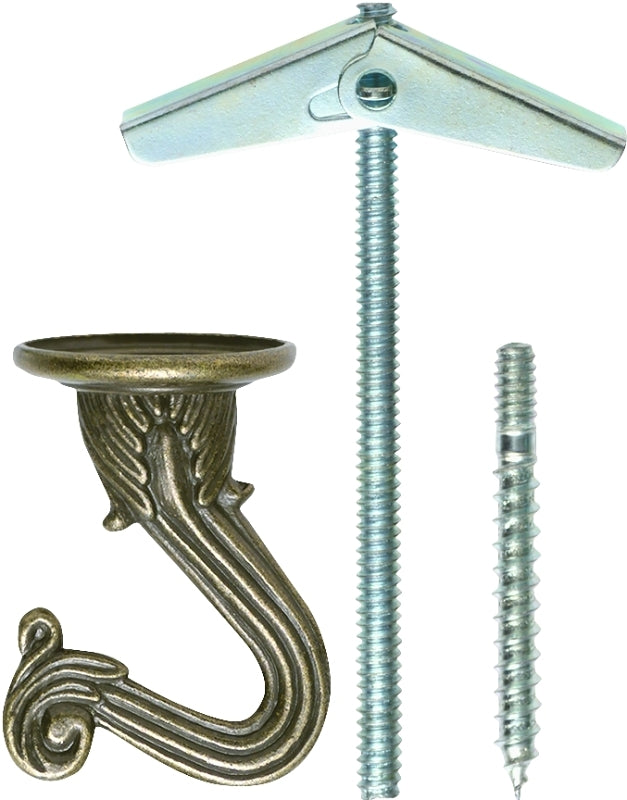 OOK 50342 Swag Hook, Antique Brass, 2 PK