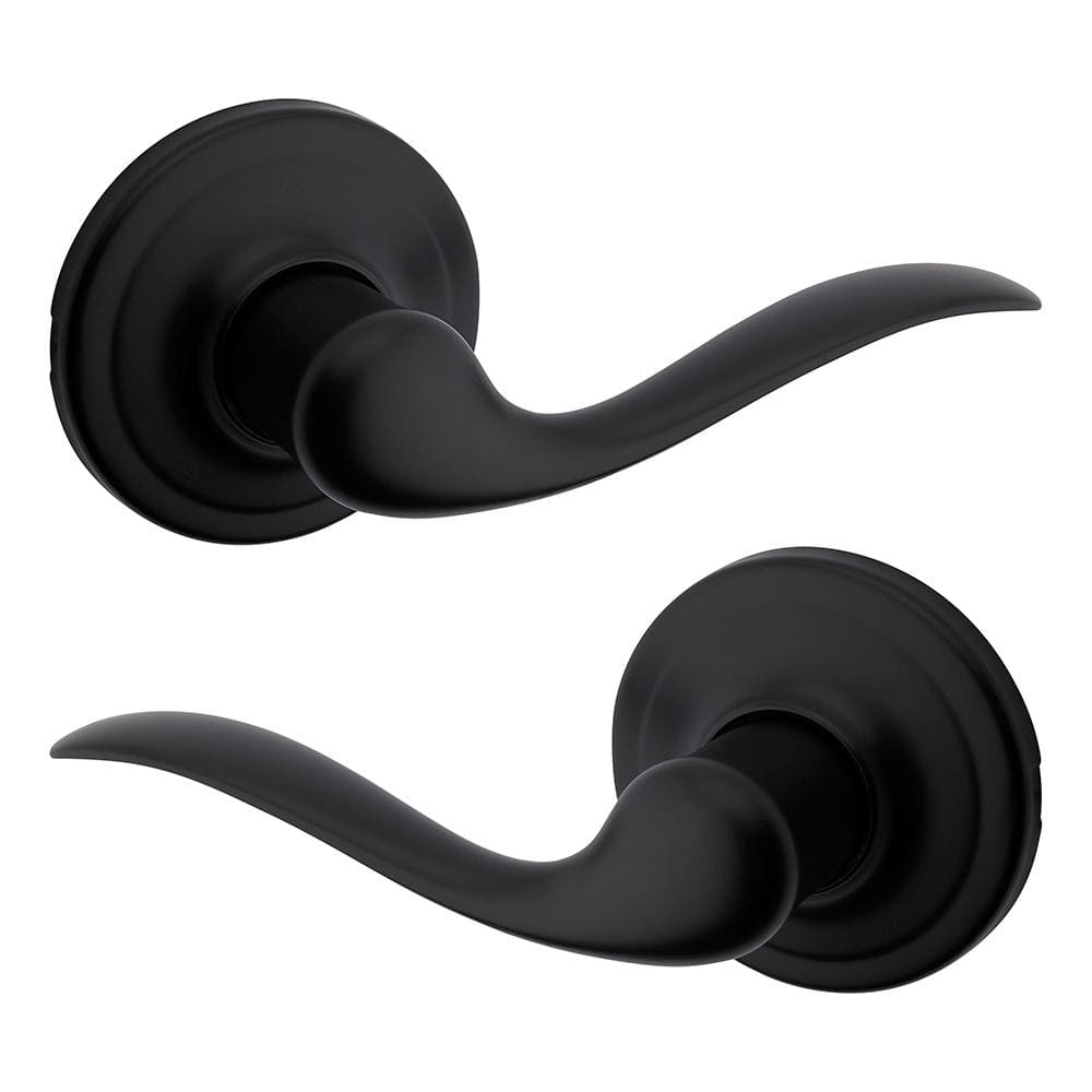 Kwikset Tustin Matte Black Passage Hall/Closet Door Handle with Microban Antimicrobial Technology