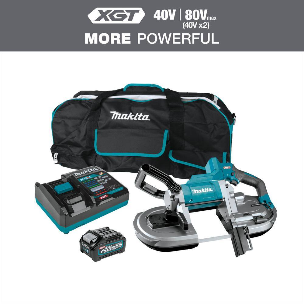 Makita 40V max XGT Brushless Cordless Deep Cut Portable Band Saw Kit, 4.0Ah