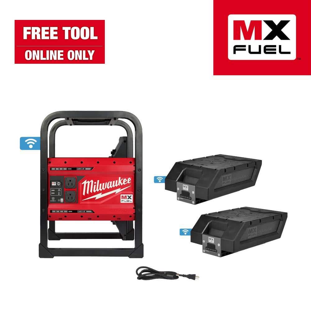 Milwaukee MX FUEL 3600-Watt/1800-Watt Lithium-Ion Battery Powered Push Start Portable Power Station Battery Generator
