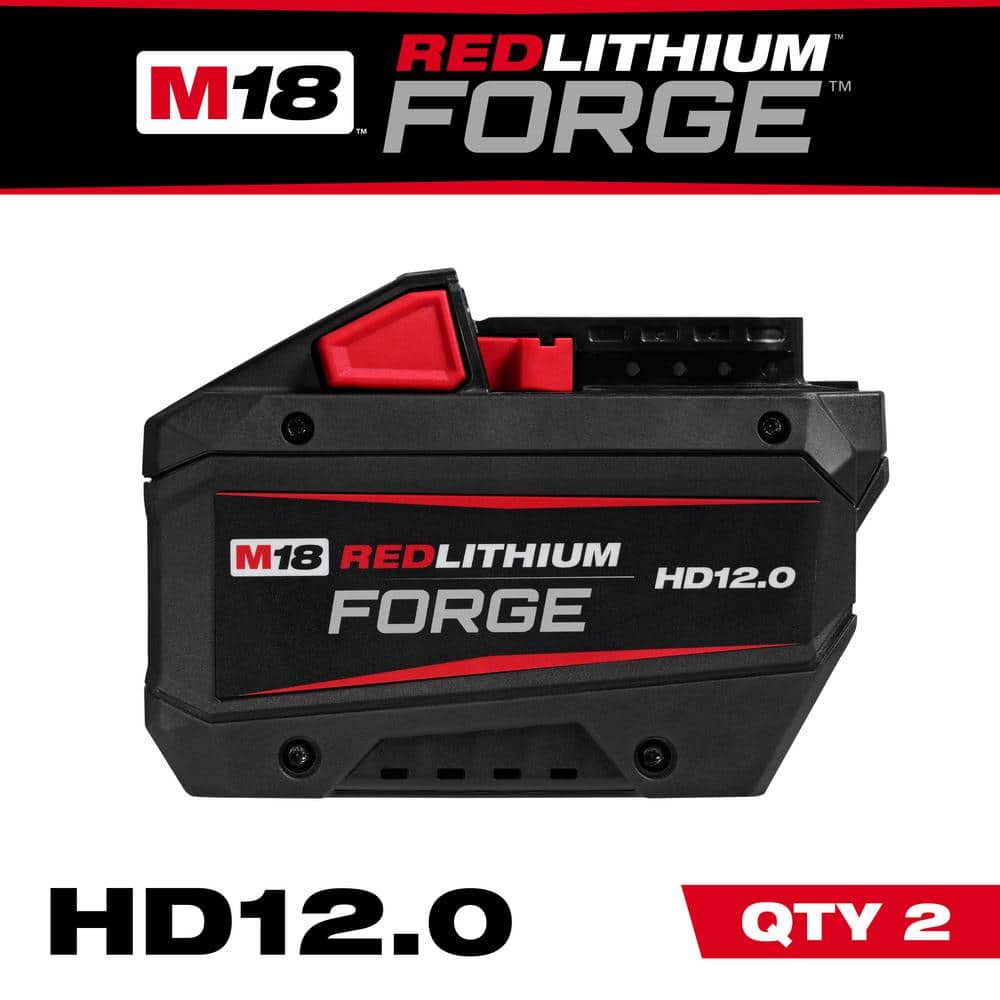 Milwaukee M18 18V Lithium-Ion REDLITHIUM FORGE HD 12.0 Ah Battery Pack (2-Pack)