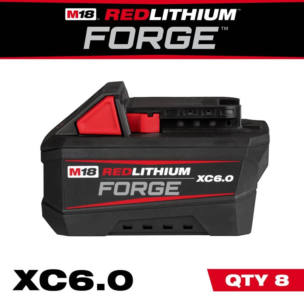 Milwaukee M18 18V Lithium-Ion REDLITHIUM FORGE 6.0 Ah Battery Pack (8-Pack)