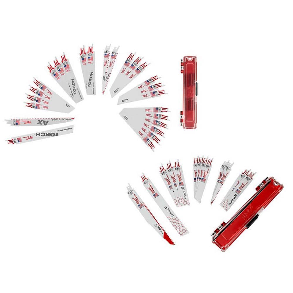 Milwaukee Sawzall Demolition Nail-Embedded Wood and Metal Cutting Bi-Metal Reciprocating Saw Blade Set (38-Piece)