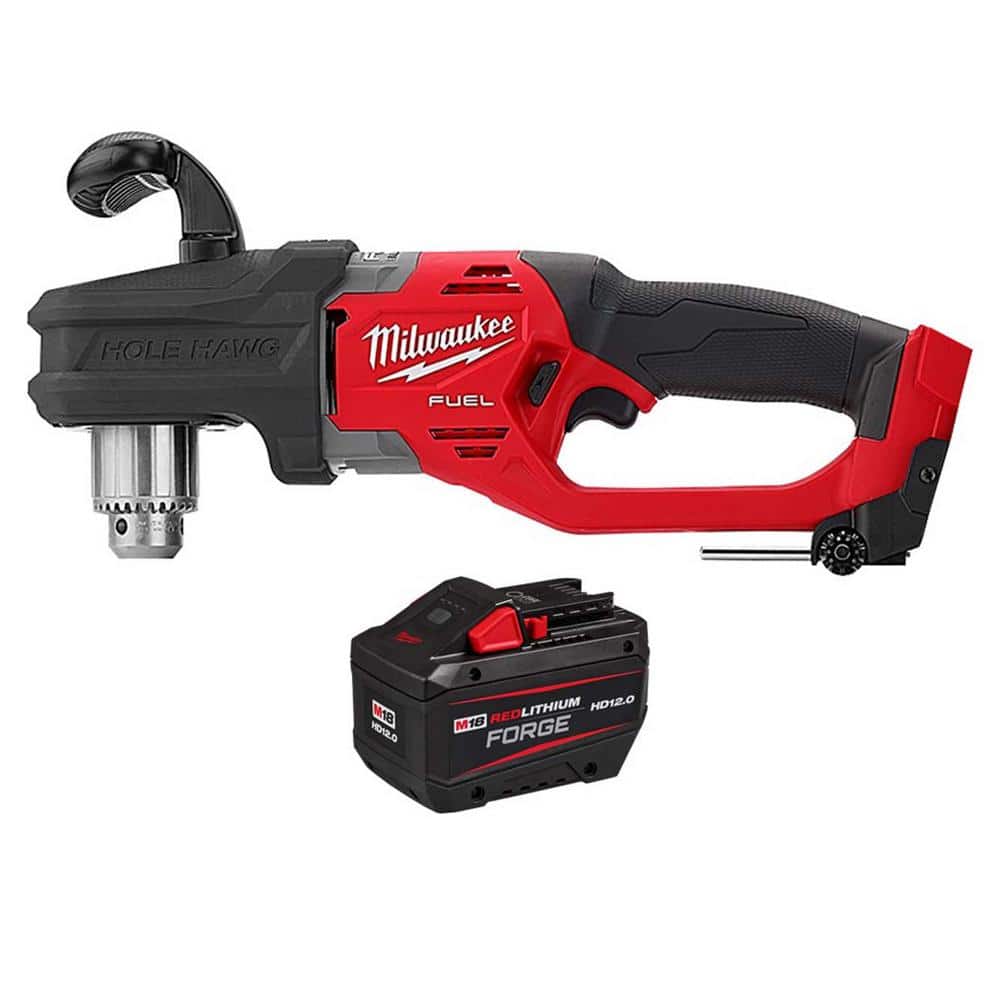 Milwaukee M18 FUEL GEN II 18V Lith-Ion Brushless Cordless 1/2 in. Hole Hawg Drill w/M18 REDLITHIUM FORGE HD 12.0 Ah Battery