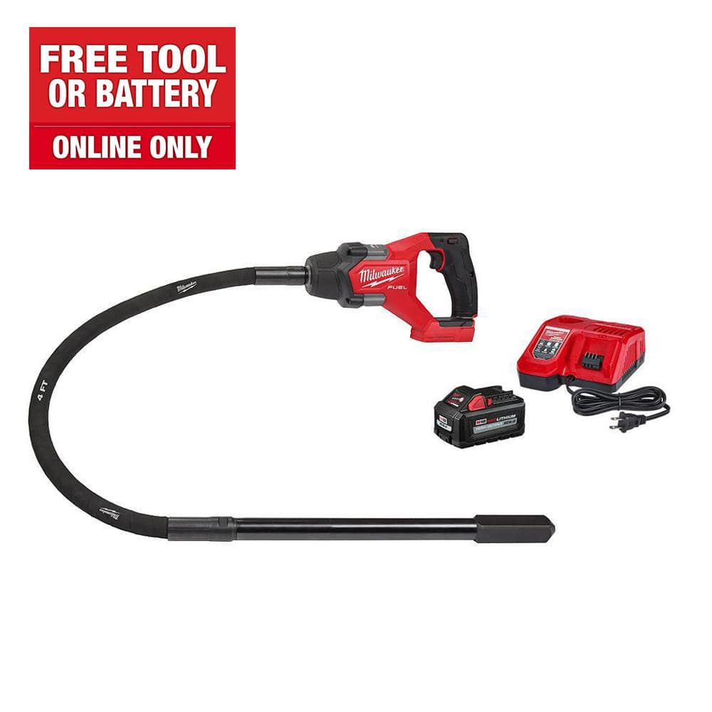Milwaukee M18 FUEL 18V Lithium-Ion Brushless Cordless 4 ft. Concrete Pencil Vibrator Kit with 6.0 Ah Battery