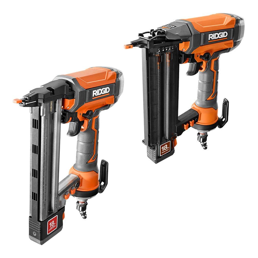 RIDGID Pneumatic 18-Gauge 2-1/8 in. Brad Nailer and 18-Gague 1-1/2 in. Finish Stapler