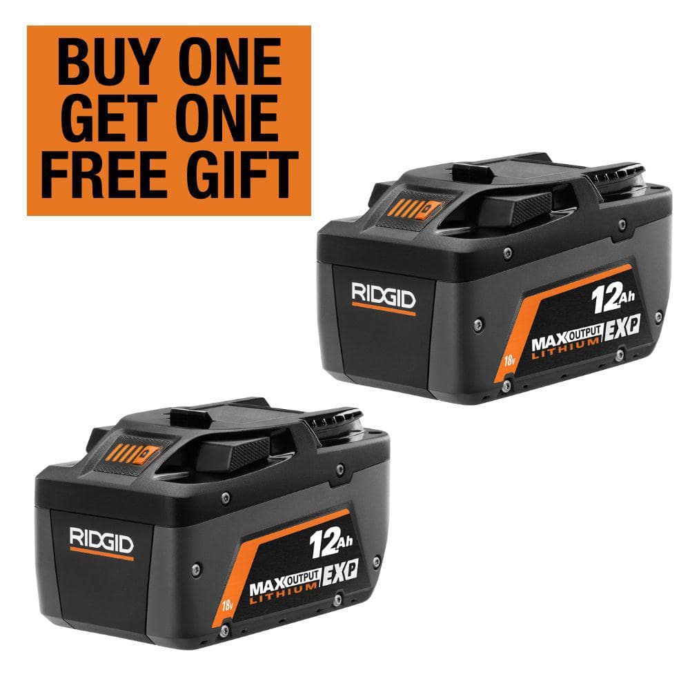 RIDGID 18V 12.0 Ah MAX Output EXP Lithium-Ion Battery (2-Pack)
