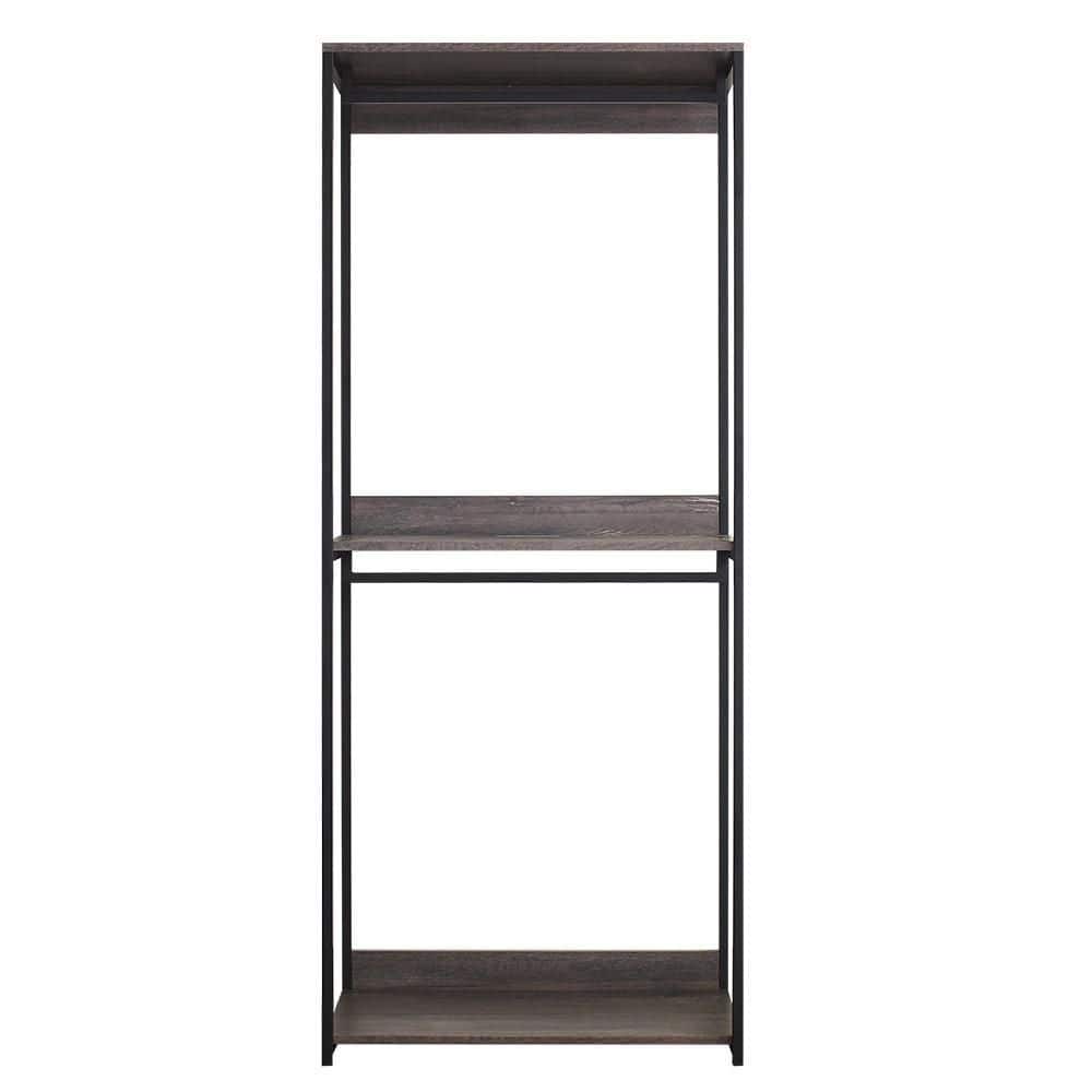 Klair Living Monica 32 in. W Rustic Gray Wood Closet System Walk-in Closet With 1-Shelf