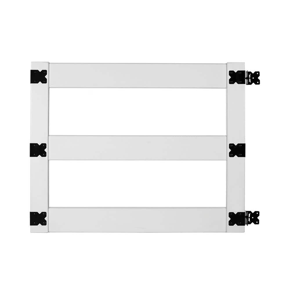 Veranda 3 ft. x 5 ft. 3-Rail Vinyl Ranch Rail Fence Gate Kit