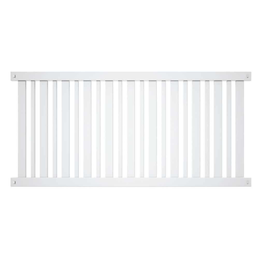 Veranda LaFayette 4 ft. H x 8 ft. W White Vinyl Spaced Picket Fence Panel Kit